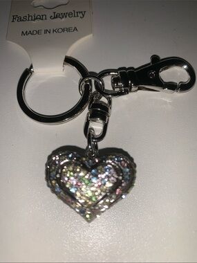 Crystal heart purse/bag charm Keychain